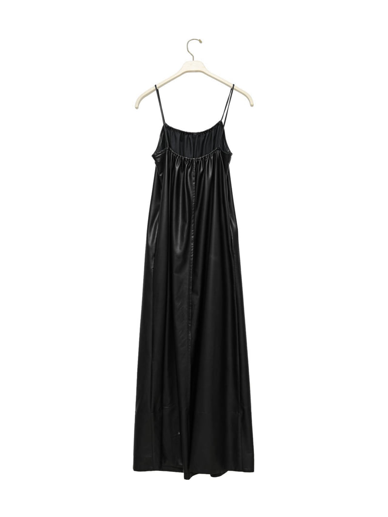 Paper Moon - Korean Women Fashion - #momslook - Vegan Leather Strap Shirred Maxi Dress - 6