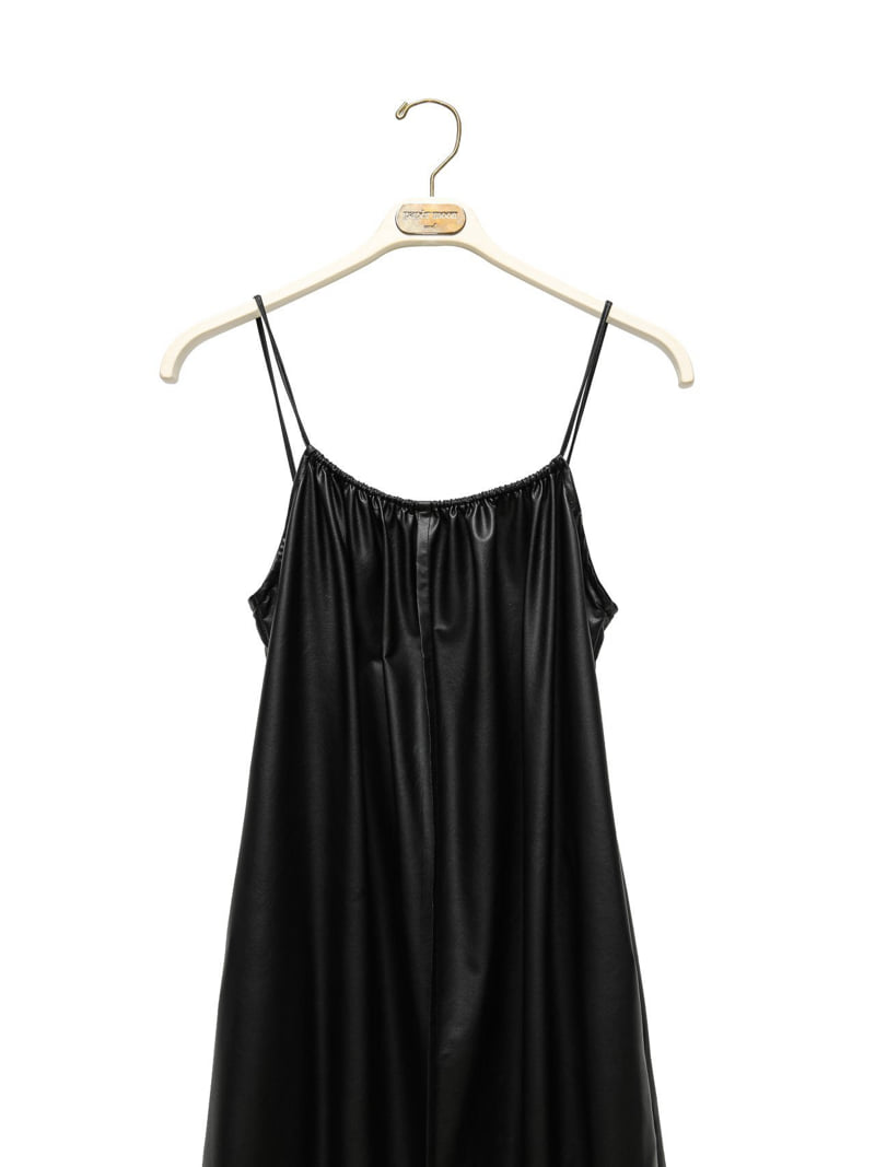 Paper Moon - Korean Women Fashion - #momslook - Vegan Leather Strap Shirred Maxi Dress - 7
