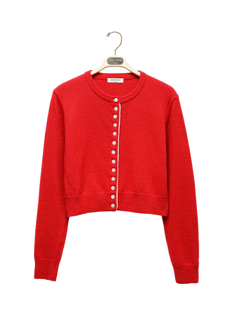 Paper Moon - Korean Women Fashion - #momslook - Colored Bi-Stitched Cashmere Wool Cropped Cardigan - 4