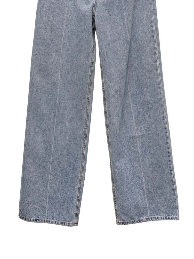 Paper Moon - Korean Women Fashion - #momslook - Crease Line Point Denim Loosefit Pants - 10