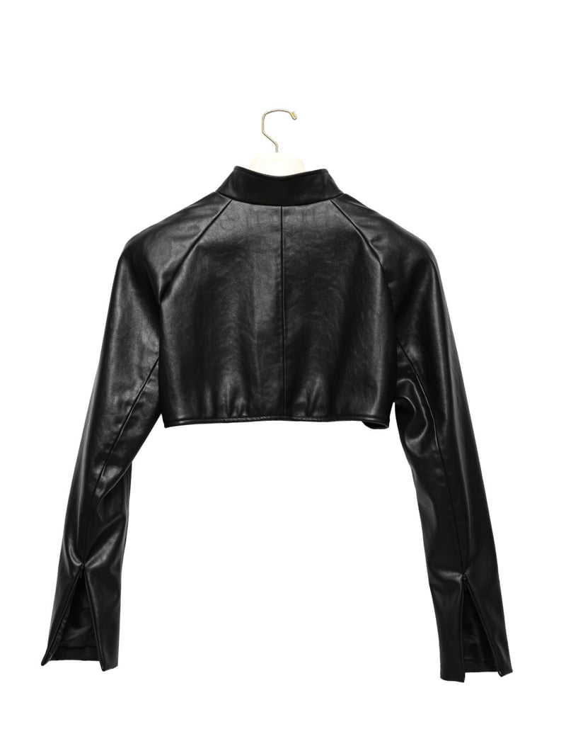 Paper Moon - Korean Women Fashion - #momslook - Vegan Leather Cropped Bolero Jacket - 7