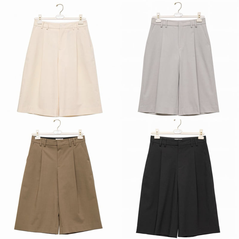 Paper Moon - Korean Women Fashion - #momslook - Classic Wide Fit Bermuda Trouswers - 6