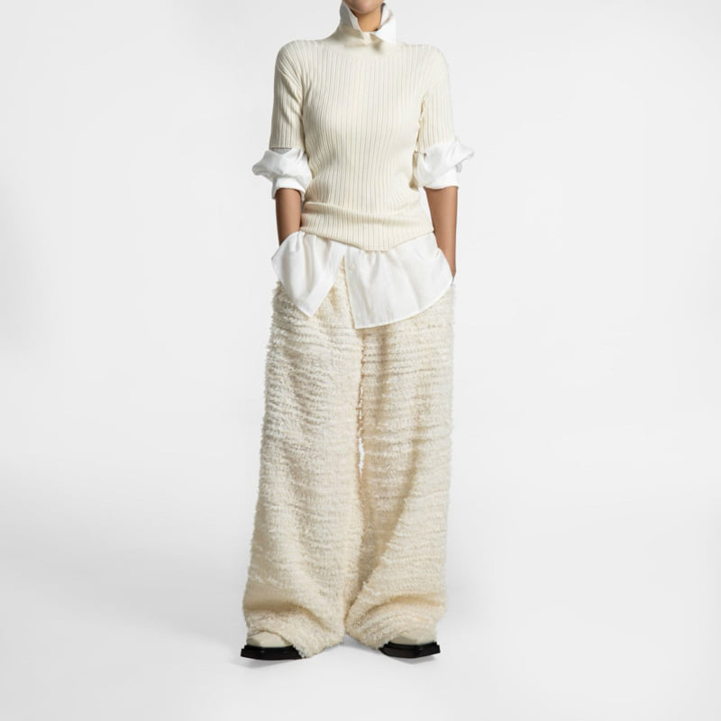 Paper Moon - Korean Women Fashion - #momslook - Classic Ribbed Half Turtleneck Knit Top