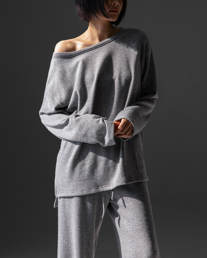 Paper Moon - Korean Women Fashion - #momslook - Soft Lounge Set-up Boatneck Tee - 12