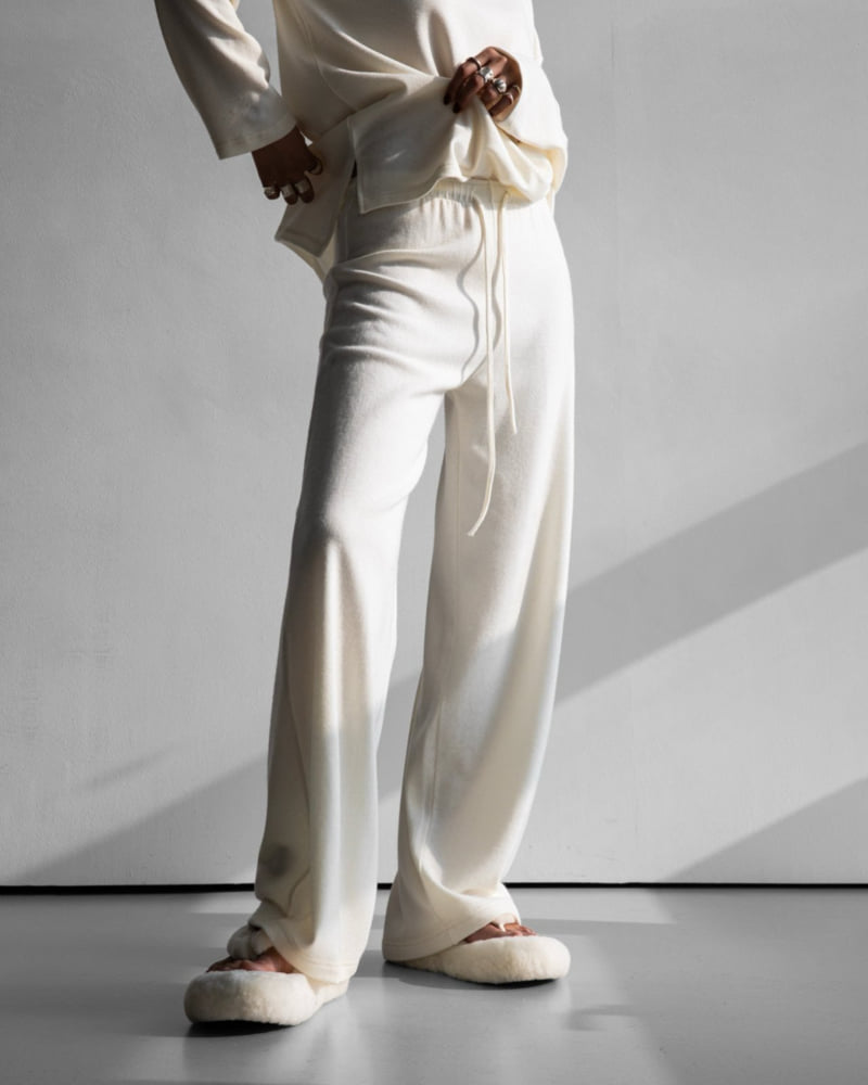Paper Moon - Korean Women Fashion - #momslook - Soft Lounge Set-up Wide Pants - 11