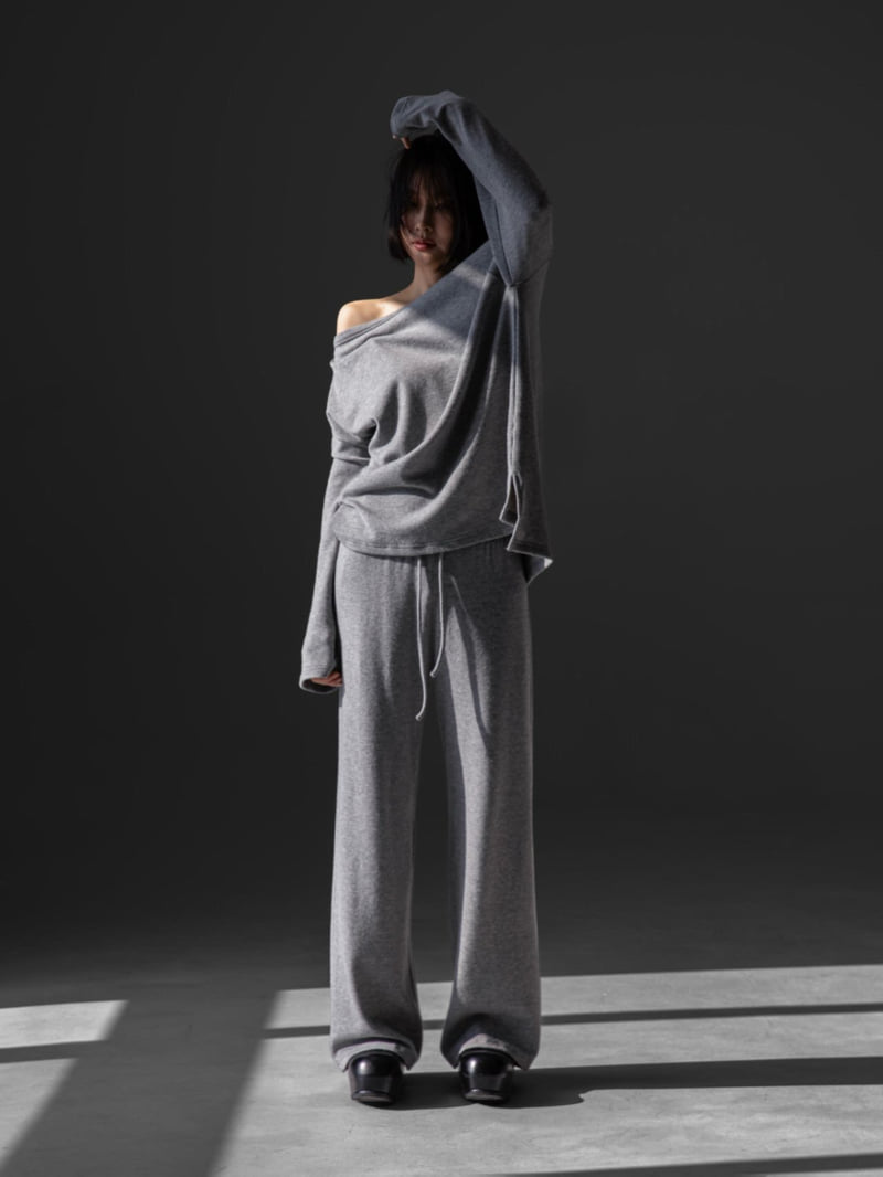 Paper Moon - Korean Women Fashion - #momslook - Soft Lounge Set-up Wide Pants - 3