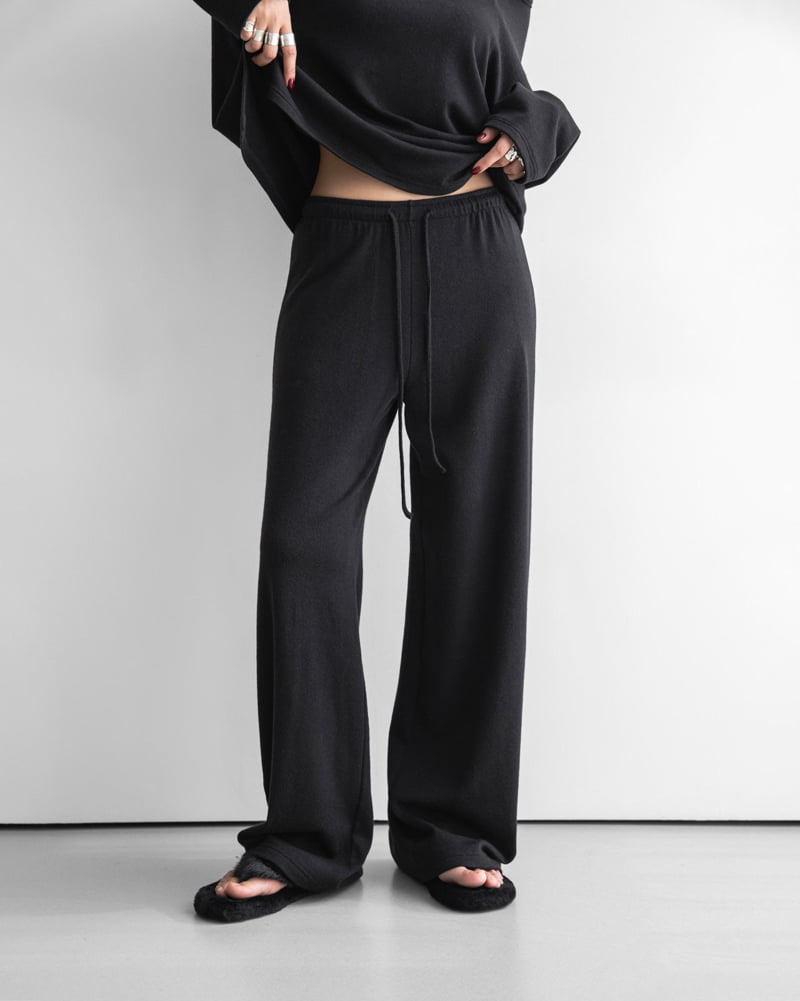 Paper Moon - Korean Women Fashion - #momslook - Soft Lounge Set-up Wide Pants - 5