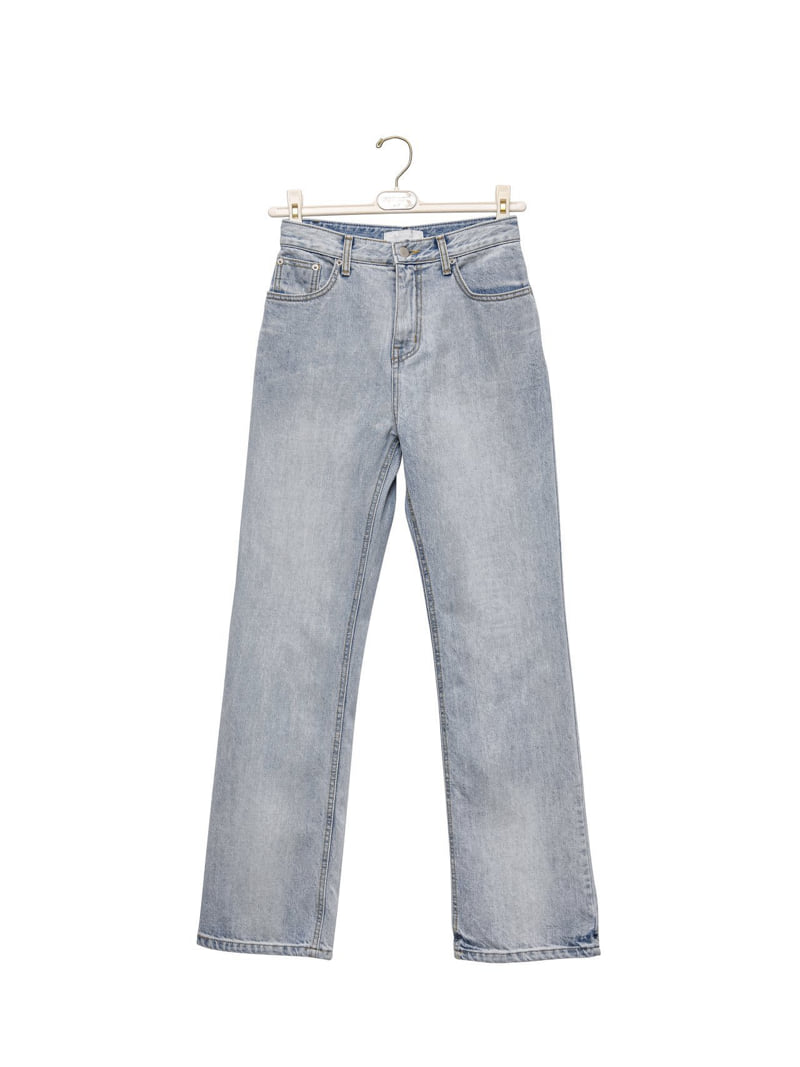 Paper Moon - Korean Women Fashion - #momslook - Classic Slim Fit Straight Blue Jeans - 5