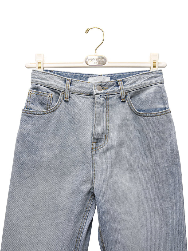 Paper Moon - Korean Women Fashion - #momslook - Classic Slim Fit Straight Blue Jeans - 7
