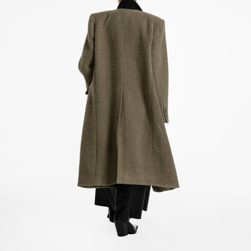 Paper Moon - Korean Women Fashion - #momslook - Lux Boucle Alpaca Wool Oversized Three Button Maxi Coat - 2