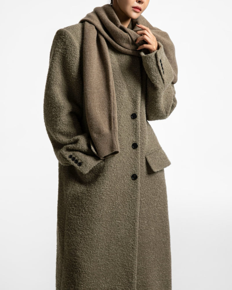 Paper Moon - Korean Women Fashion - #womensfashion - Lux Boucle Alpaca Wool Oversized Three Button Maxi Coat - 4
