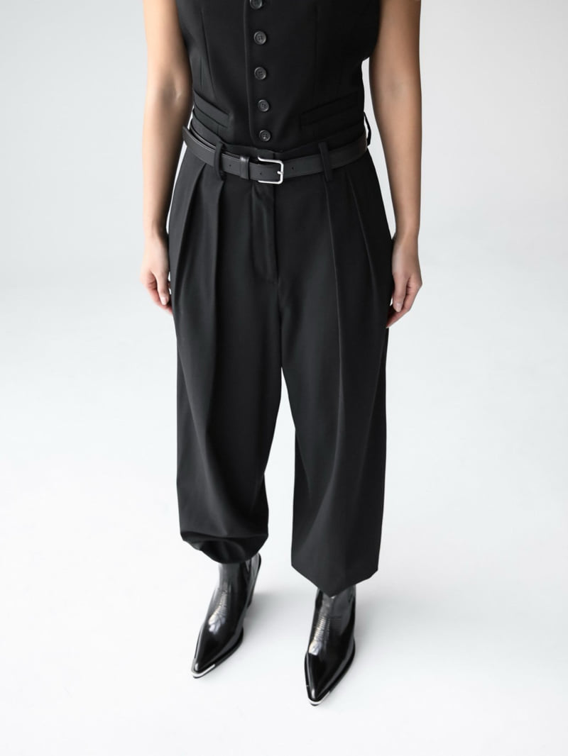 Paper Moon - Korean Women Fashion - #momslook - Low Waist Double Pleats Wide Trousers