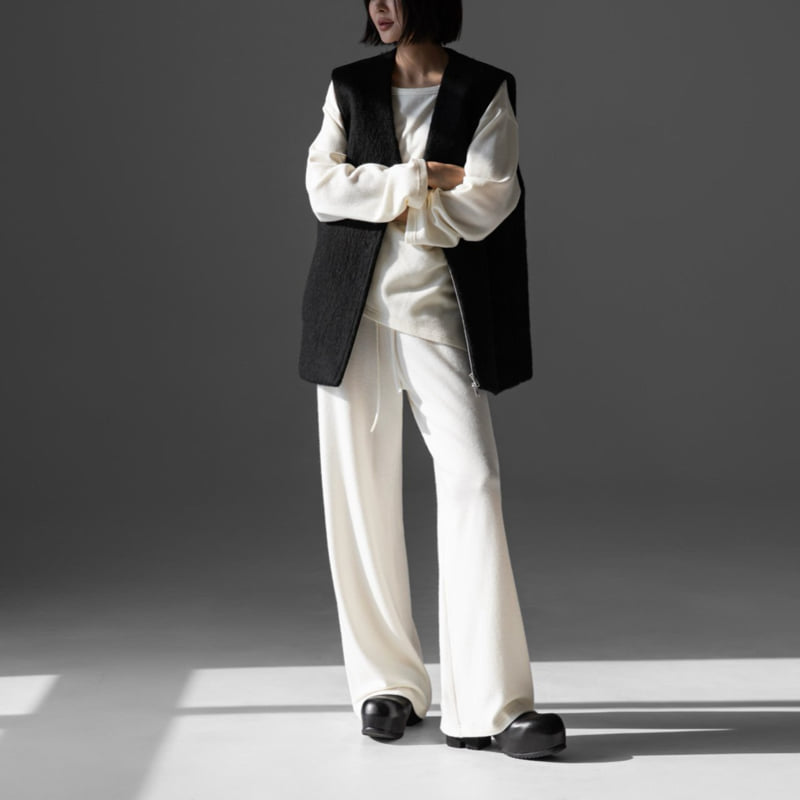 Paper Moon - Korean Women Fashion - #momslook - Alpaca Wool Zip-up Vest - 10