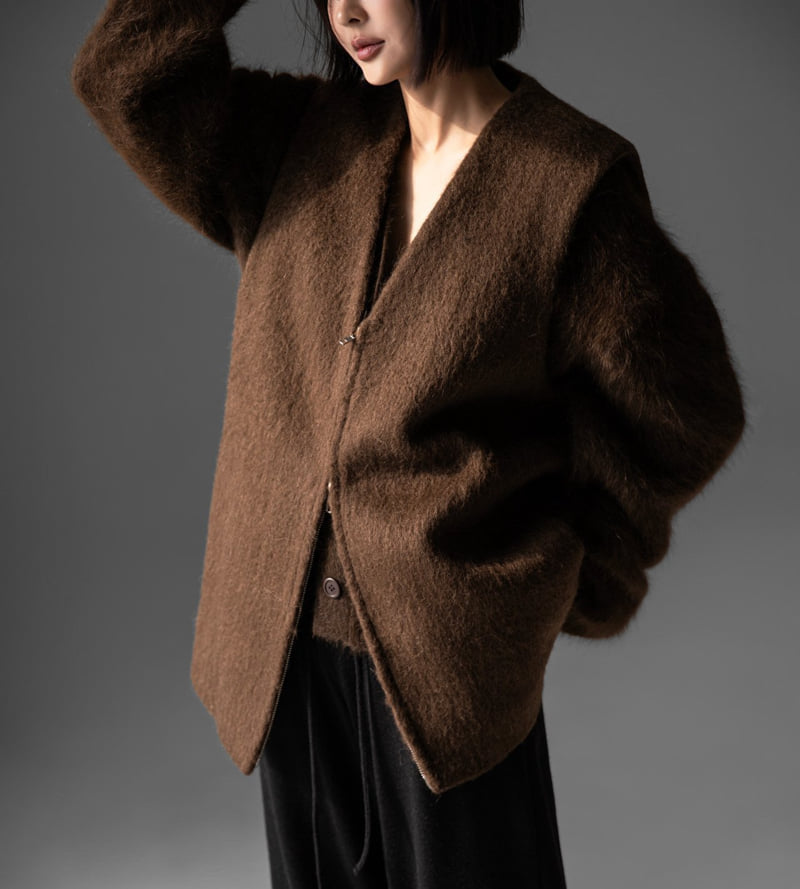 Paper Moon - Korean Women Fashion - #momslook - Alpaca Wool Zip-up Vest - 8