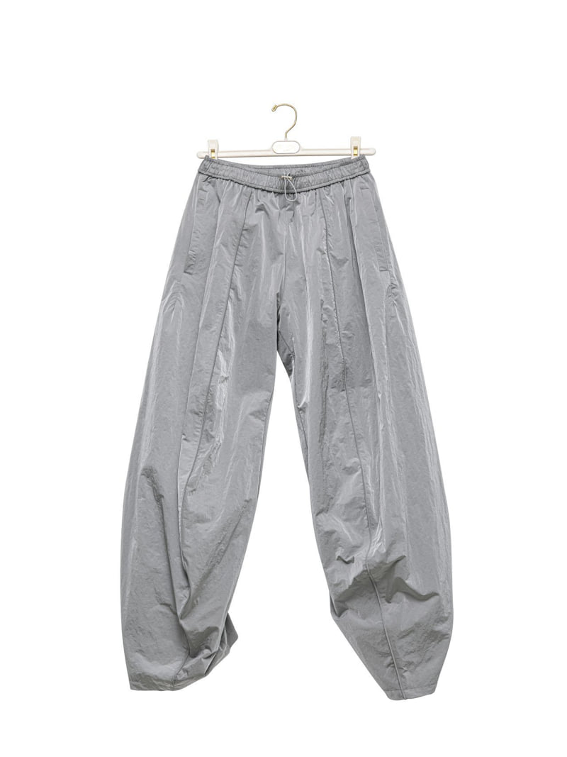 Paper Moon - Korean Women Fashion - #momslook - Nylon Drawstring Wide Twist Pattern Trousers - 5