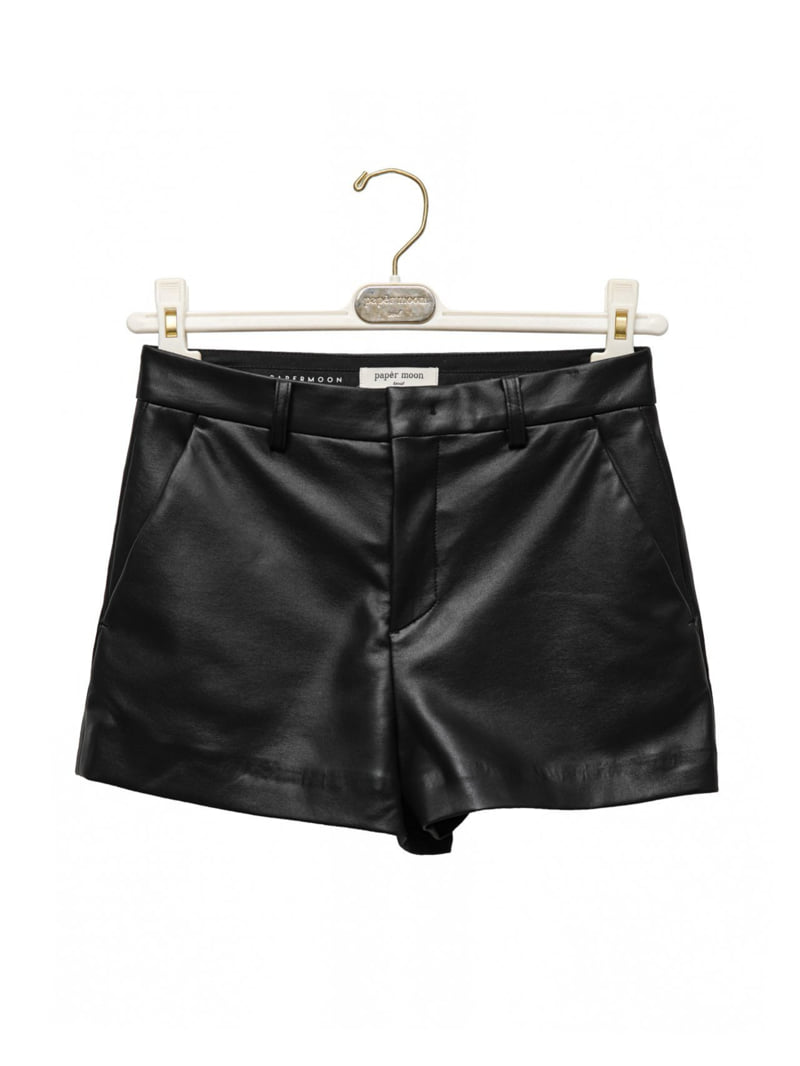 Paper Moon - Korean Women Fashion - #vintagekidsstyle - Classic Leather Short Pants - 4