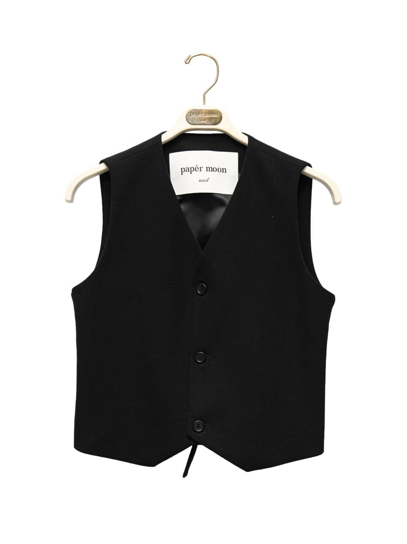 Paper Moon - Korean Women Fashion - #vintagekidsstyle - Flannel Wool Set-up Tailored Vest - 4