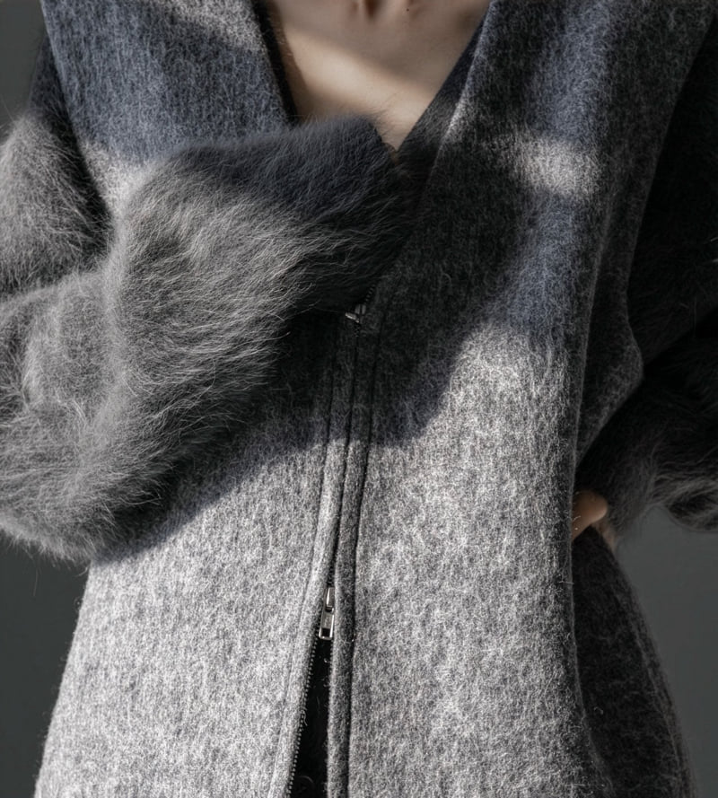 Paper Moon - Korean Women Fashion - #pursuepretty - Alpaca Wool Zip-up Vest - 2