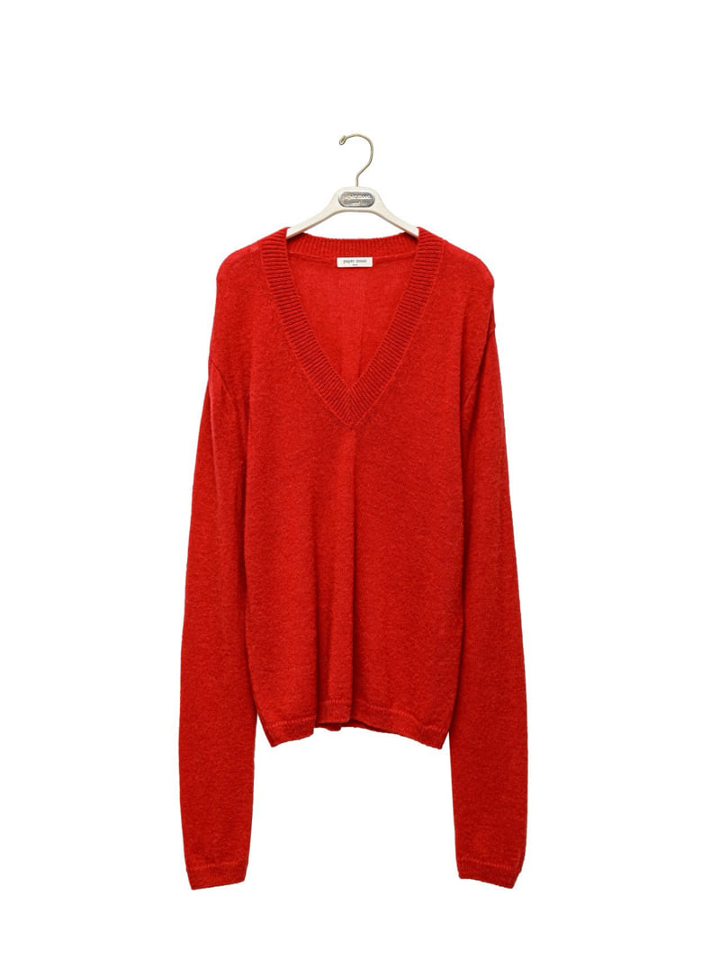 Paper Moon - Korean Women Fashion - #pursuepretty - Alpaca Wool Deep V-neck Knit Top - 4