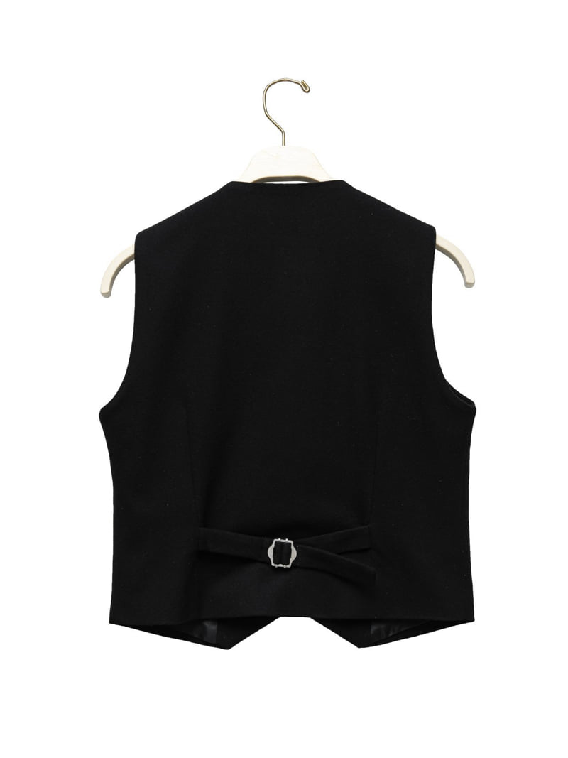 Paper Moon - Korean Women Fashion - #restrostyle - Flannel Wool Set-up Tailored Vest - 5