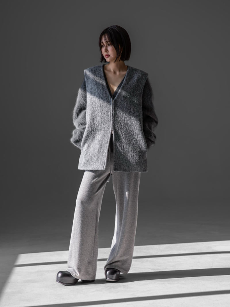Paper Moon - Korean Women Fashion - #restrostyle - Alpaca Wool Zip-up Vest - 3