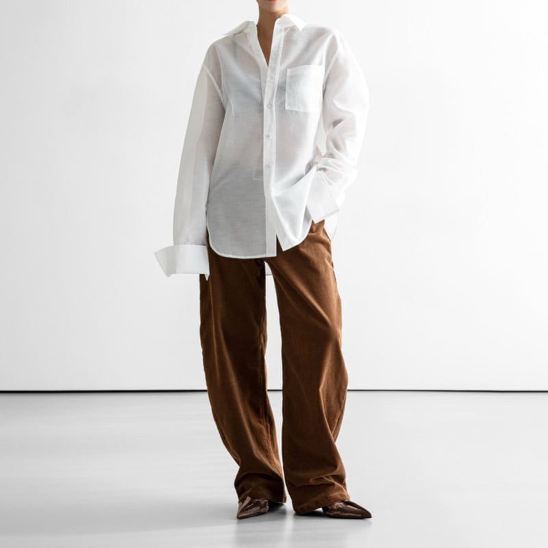 Paper Moon - Korean Women Fashion - #romanticstyle - Classic Corduroy Volume Pants - 2