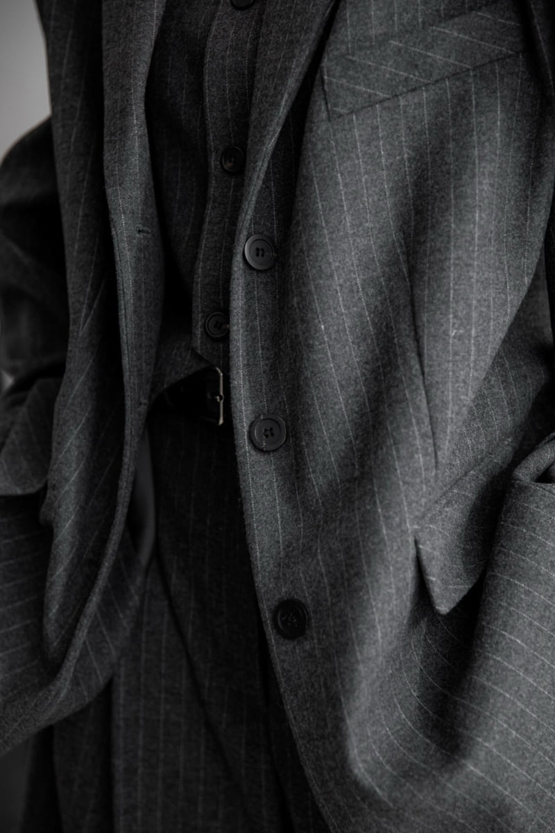 Paper Moon - Korean Women Fashion - #shopsmall - Flannel Wool Set-up Tailored Blazer - 9