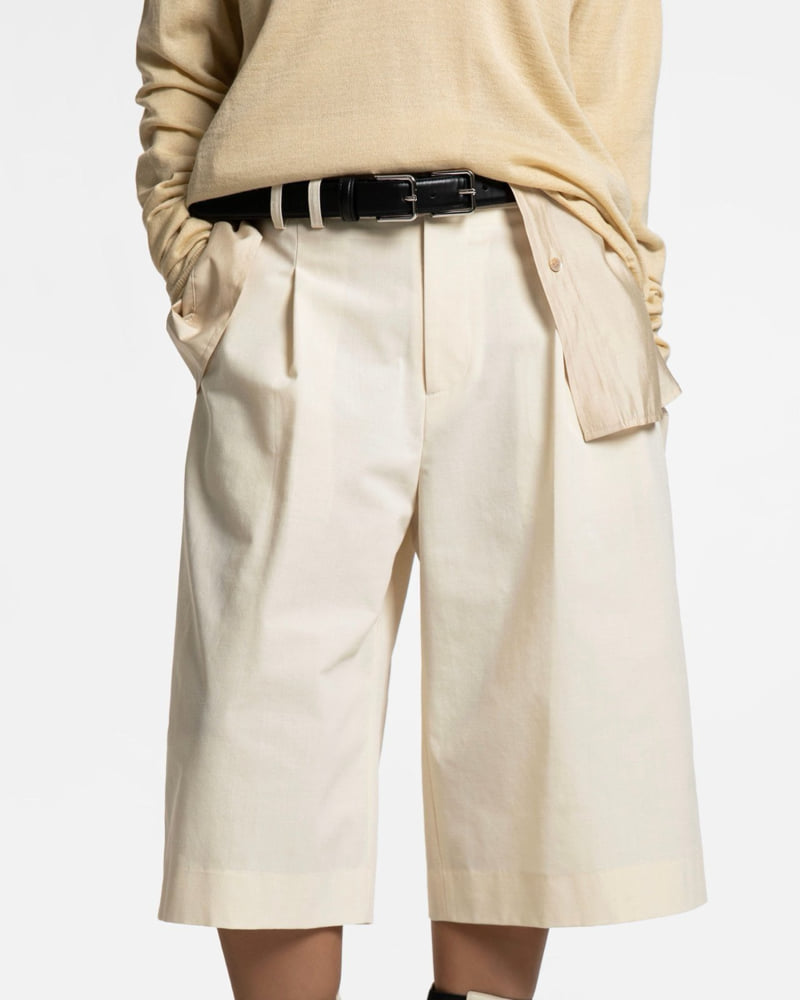 Paper Moon - Korean Women Fashion - #shopsmall - Classic Wide Fit Bermuda Trouswers - 3
