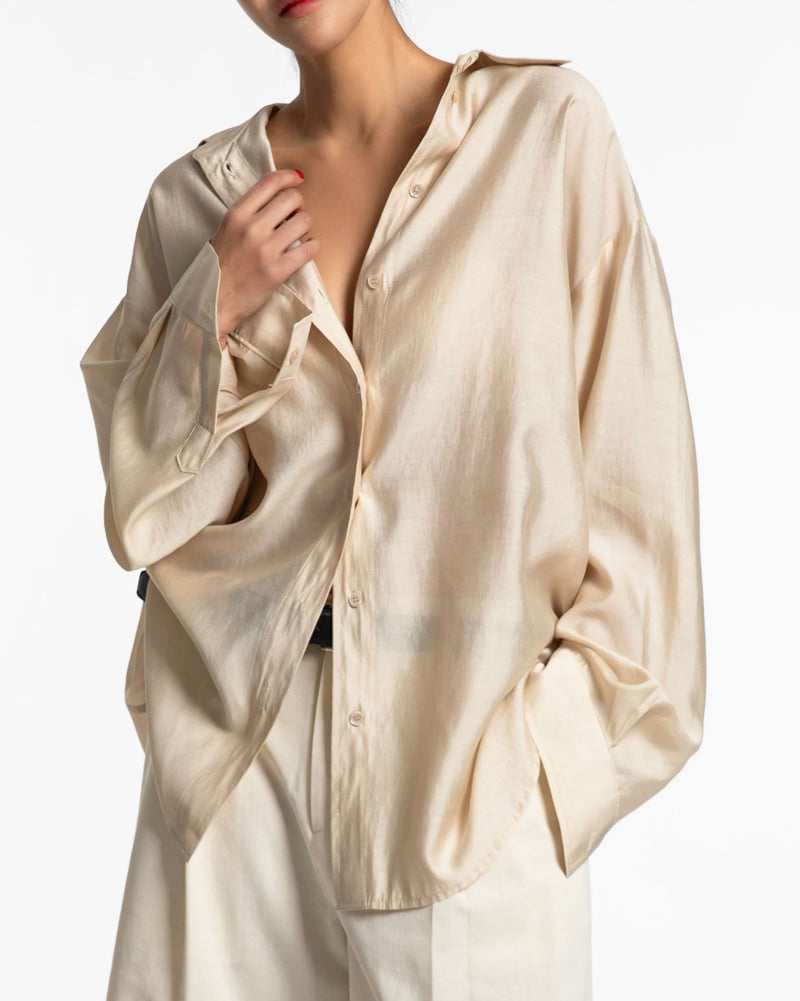 Paper Moon - Korean Women Fashion - #shopsmall - Sheer Silky Classic Button Down Shirt