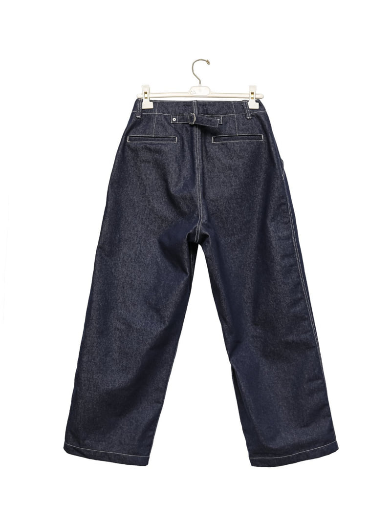Paper Moon - Korean Women Fashion - #shopsmall - Stitch Detail Wide Baggy Denim Pants - 6