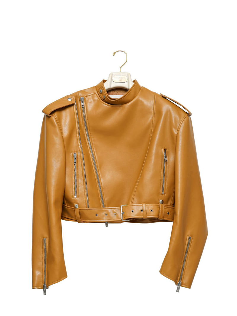 Paper Moon - Korean Women Fashion - #thatsdarling - Double Zipped Detail Buckle Belted Biker Jacket - 10