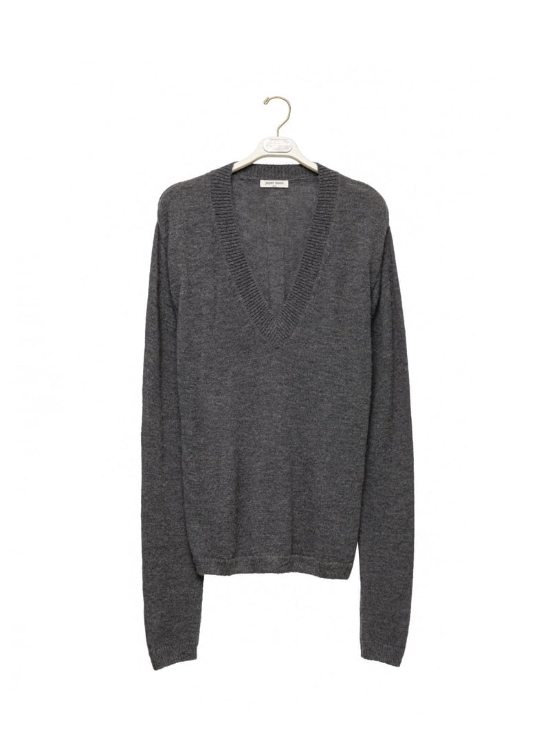 Paper Moon - Korean Women Fashion - #thatsdarling - Alpaca Wool Deep V-neck Knit Top - 7