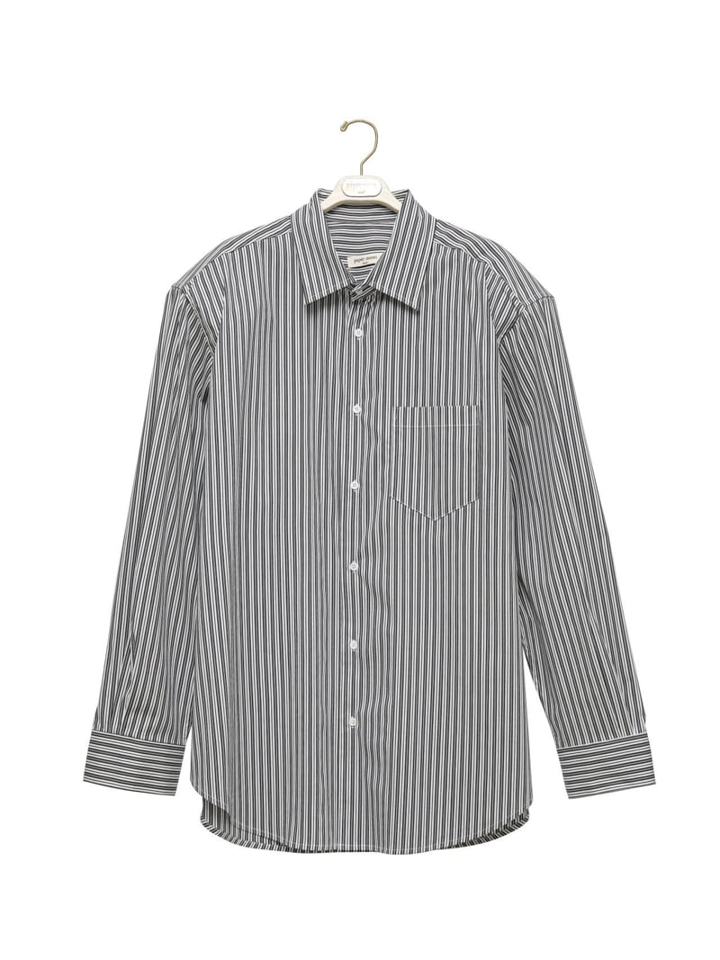 Paper Moon - Korean Women Fashion - #thatsdarling - Boyfriend Fit Oversized Striped Button Down Shirt - 3