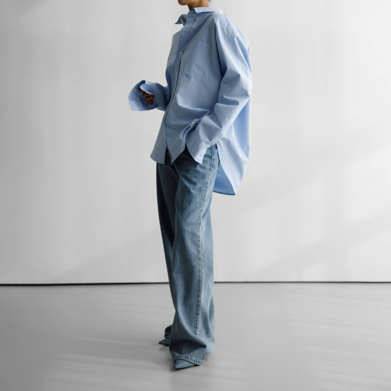 Paper Moon - Korean Women Fashion - #thatsdarling - Crease Line Point Denim Loosefit Pants - 6