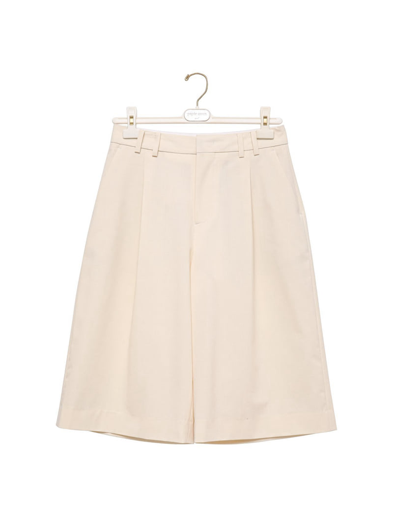 Paper Moon - Korean Women Fashion - #shopsmall - Classic Wide Fit Bermuda Trouswers - 4