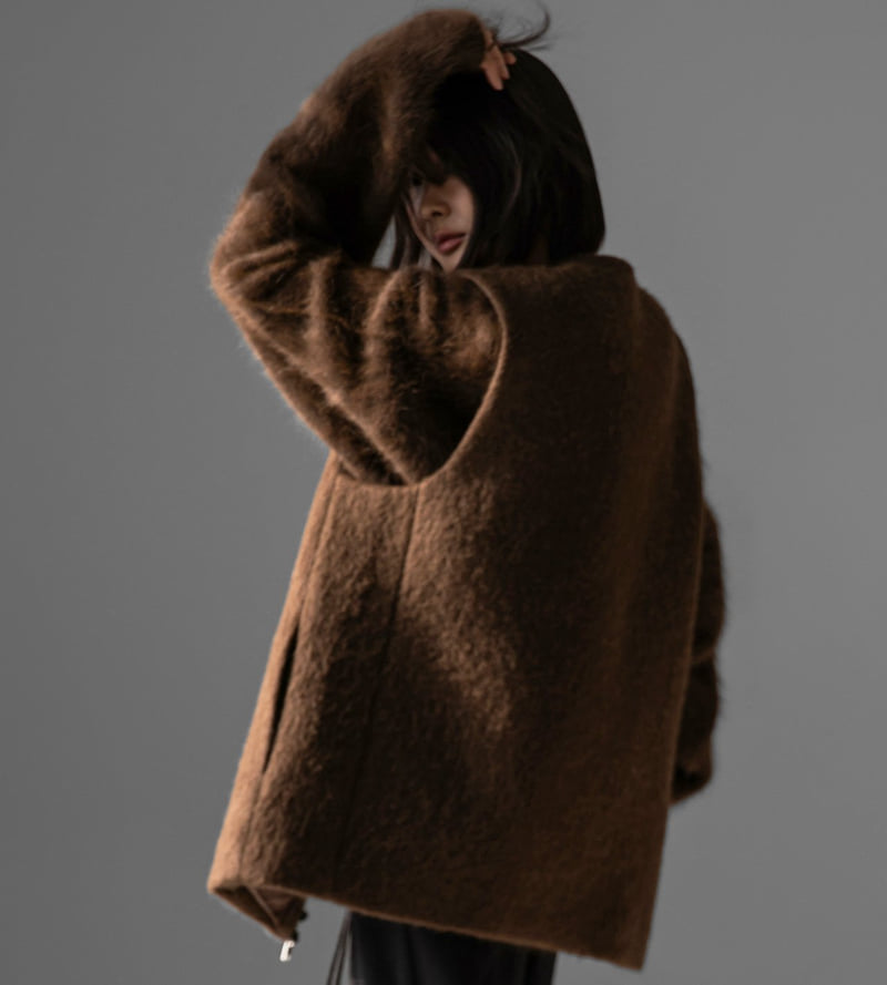 Paper Moon - Korean Women Fashion - #thatsdarling - Alpaca Wool Zip-up Vest - 6