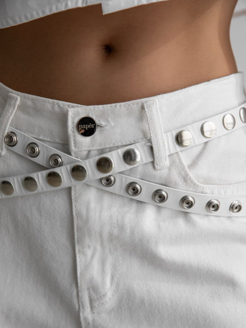 Paper Moon - Korean Women Fashion - #thatsdarling - High Rise Wide Leg White Denim Jeans - 2