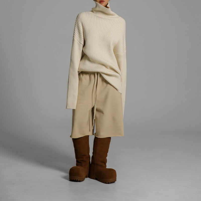 Paper Moon - Korean Women Fashion - #thelittlethings - Turtleneck Ribbed Knit Mini Dress - 2