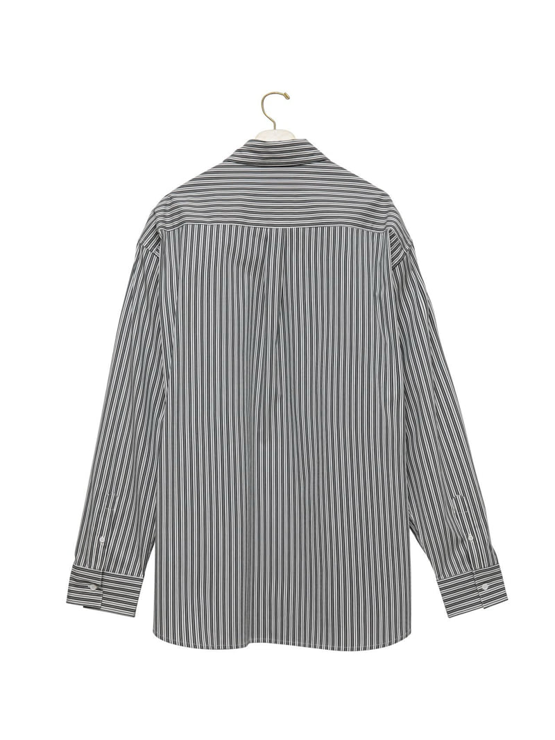 Paper Moon - Korean Women Fashion - #thatsdarling - Boyfriend Fit Oversized Striped Button Down Shirt - 4