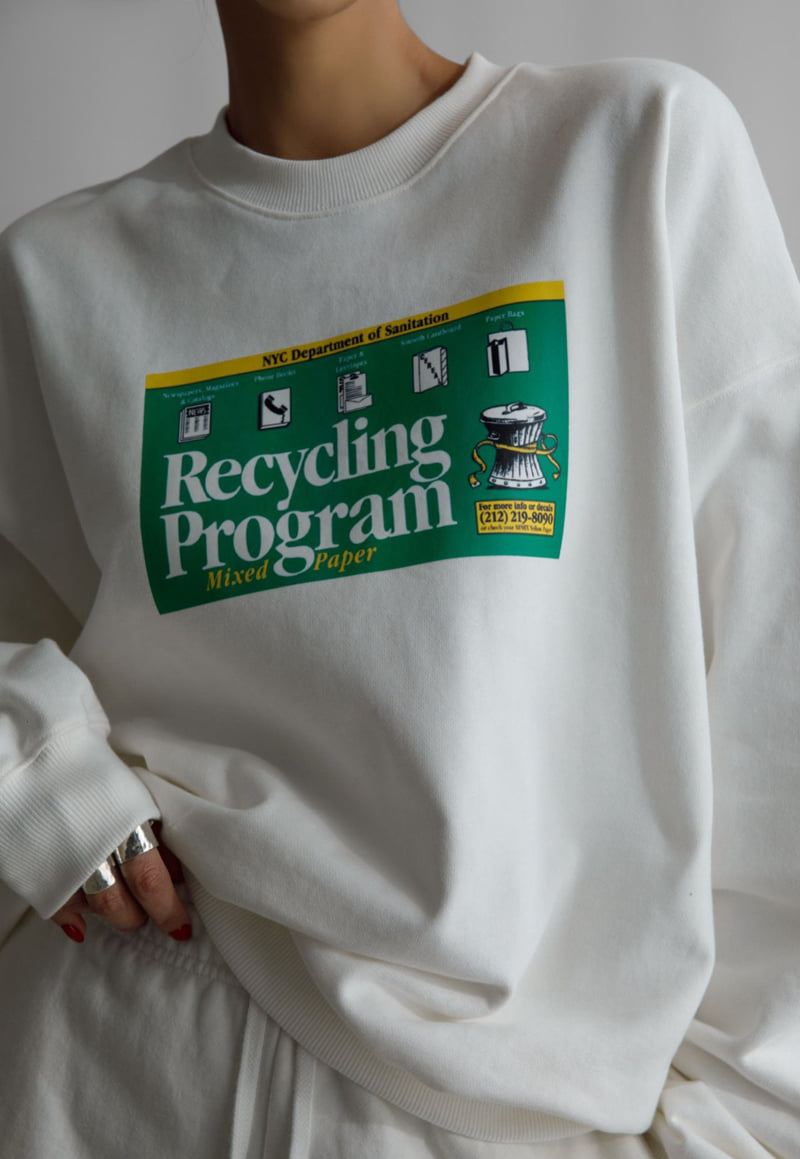 Paper Moon - Korean Women Fashion - #thelittlethings - Recycling Film Print Sweatshirts