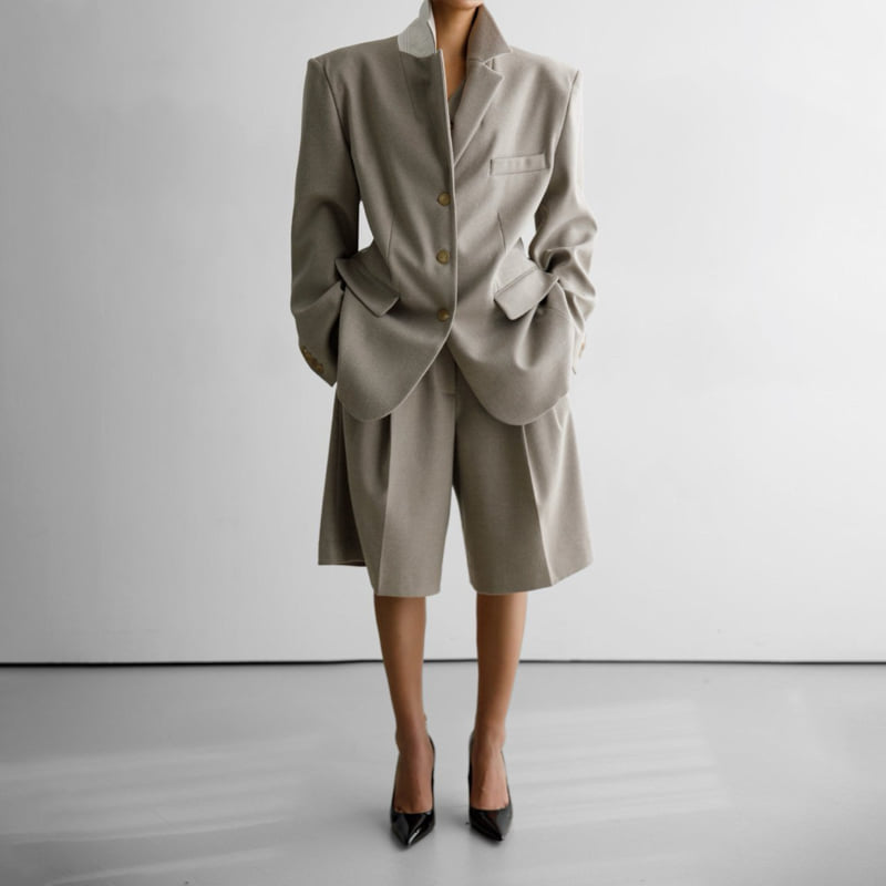 Paper Moon - Korean Women Fashion - #thelittlethings - Flannel Wool Set-up Tailored Blazer - 11