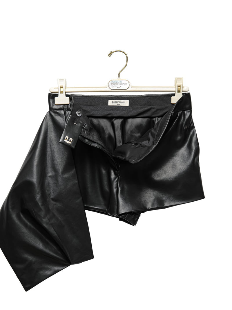 Paper Moon - Korean Women Fashion - #vintageinspired - Vegan Leather Wrap Mini Skirt Detail Shorts - 6
