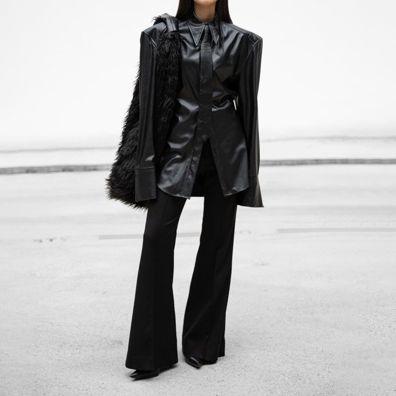 Paper Moon - Korean Women Fashion - #vintageinspired - Front Crease Pintuck Flared Pants