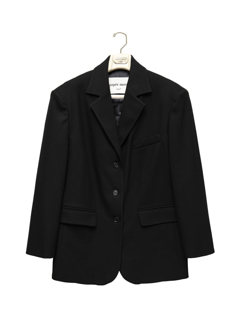 Paper Moon - Korean Women Fashion - #womensfashion - Flannel Wool Set-up Tailored Blazer - 4