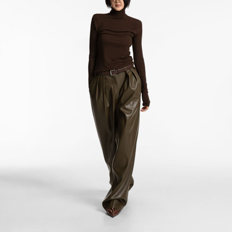 Paper Moon - Korean Women Fashion - #vintageinspired - Soft Warm Texture Classic Turtleneck Tee - 5