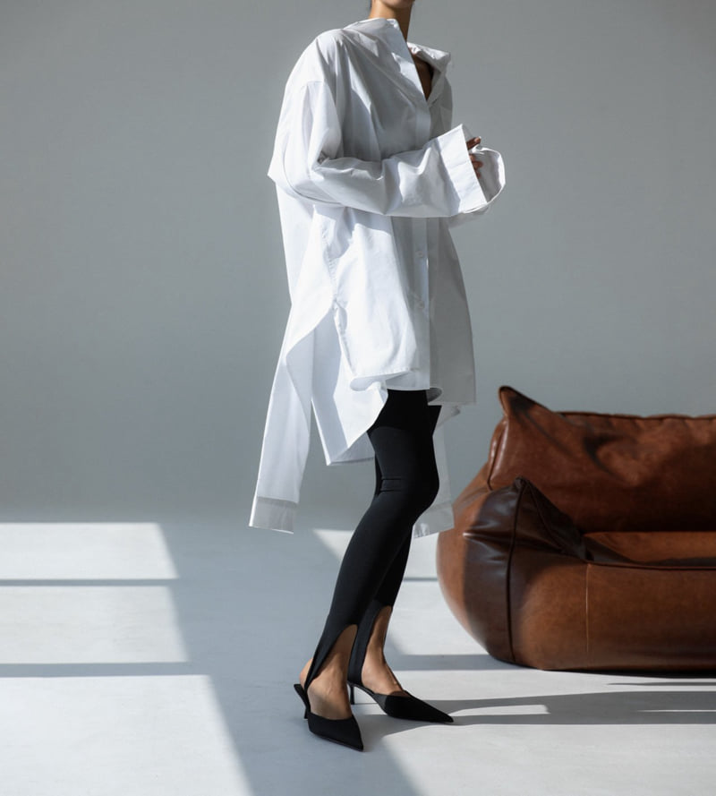 Paper Moon - Korean Women Fashion - #vintagekidsstyle - Oversized Knot Sleeved Detail Button Down Shirt Dress