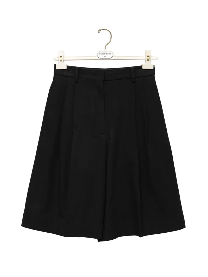 Paper Moon - Korean Women Fashion - #vintageinspired - Flannel Wool Set-up Bermuda Pants - 4