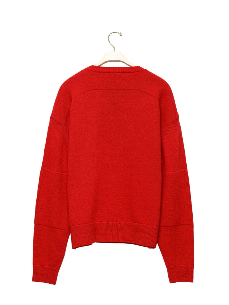 Paper Moon - Korean Women Fashion - #womensfashion - Double Knitting Shoulder Detail Round Neck Knit Pullover - 3