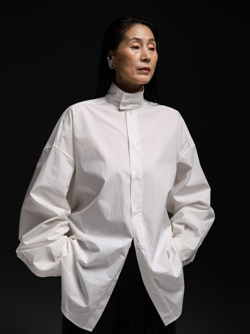 Paper Moon - Korean Women Fashion - #womensfashion - Oversized Cotton Baracuta Neck Button Down Shirt