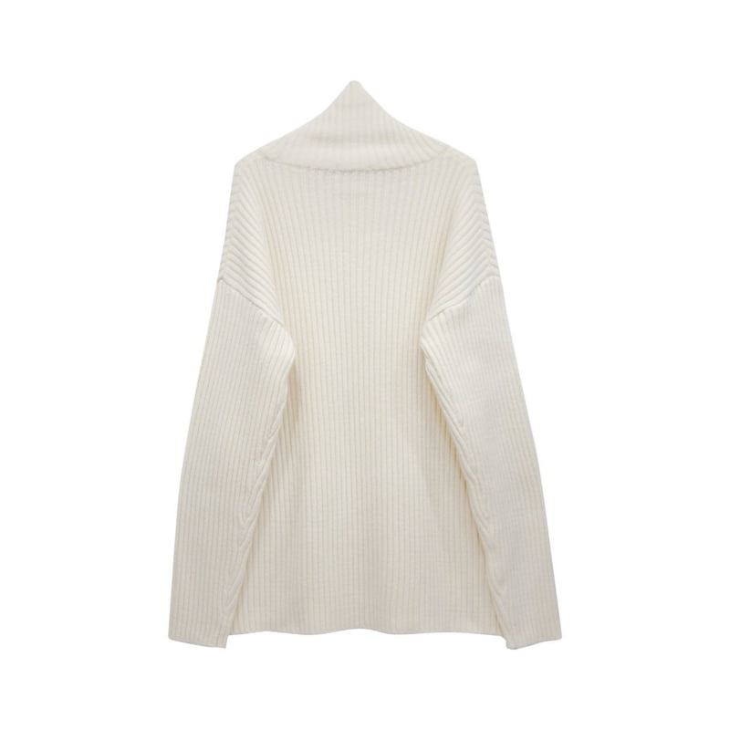 Paper Moon - Korean Women Fashion - #momslook - Turtleneck Ribbed Knit Mini Dress - 4